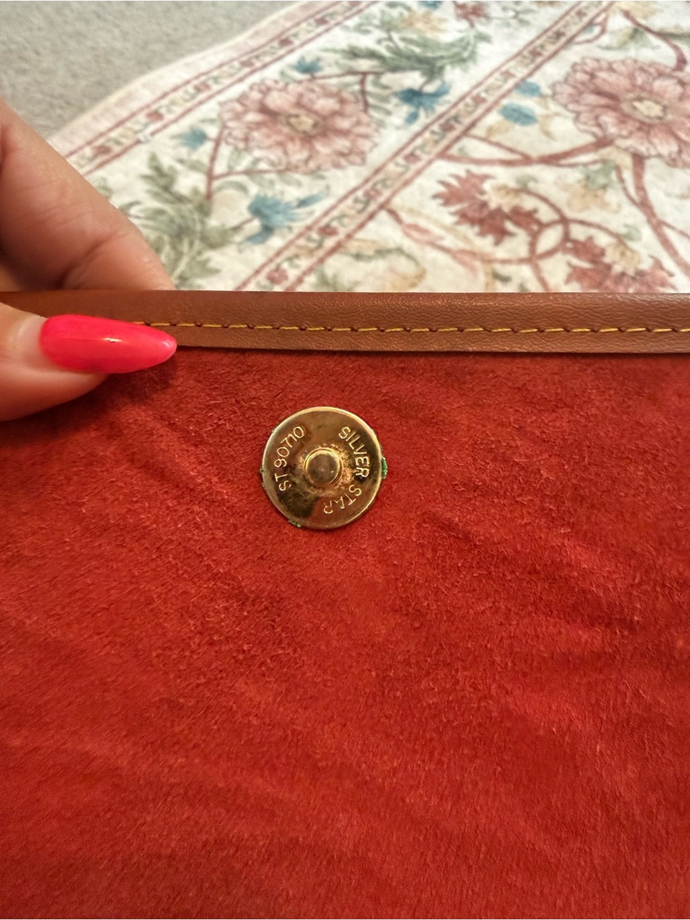 Dooney & Bourke Red and Brown Leather Messenger Bag - Picture 14 of 15